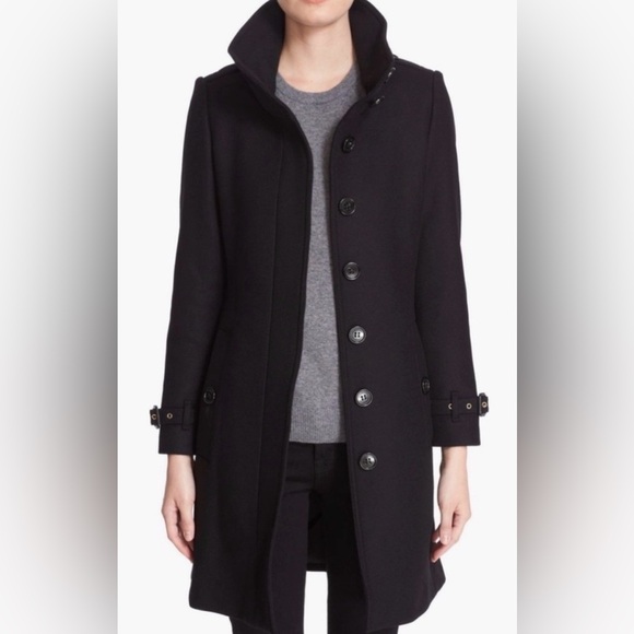 Burberry Gibbsmore Trench Belted Coat Black Women's Size 2 Like New - Picture 2 of 8